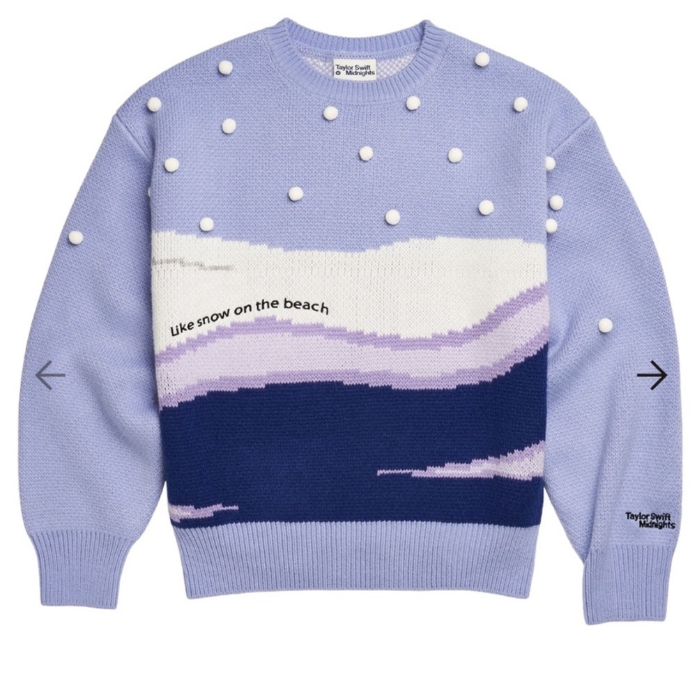 Like Snow on the Beach Sweater Taylor Swift Holiday Collection Midnights, NWT, L